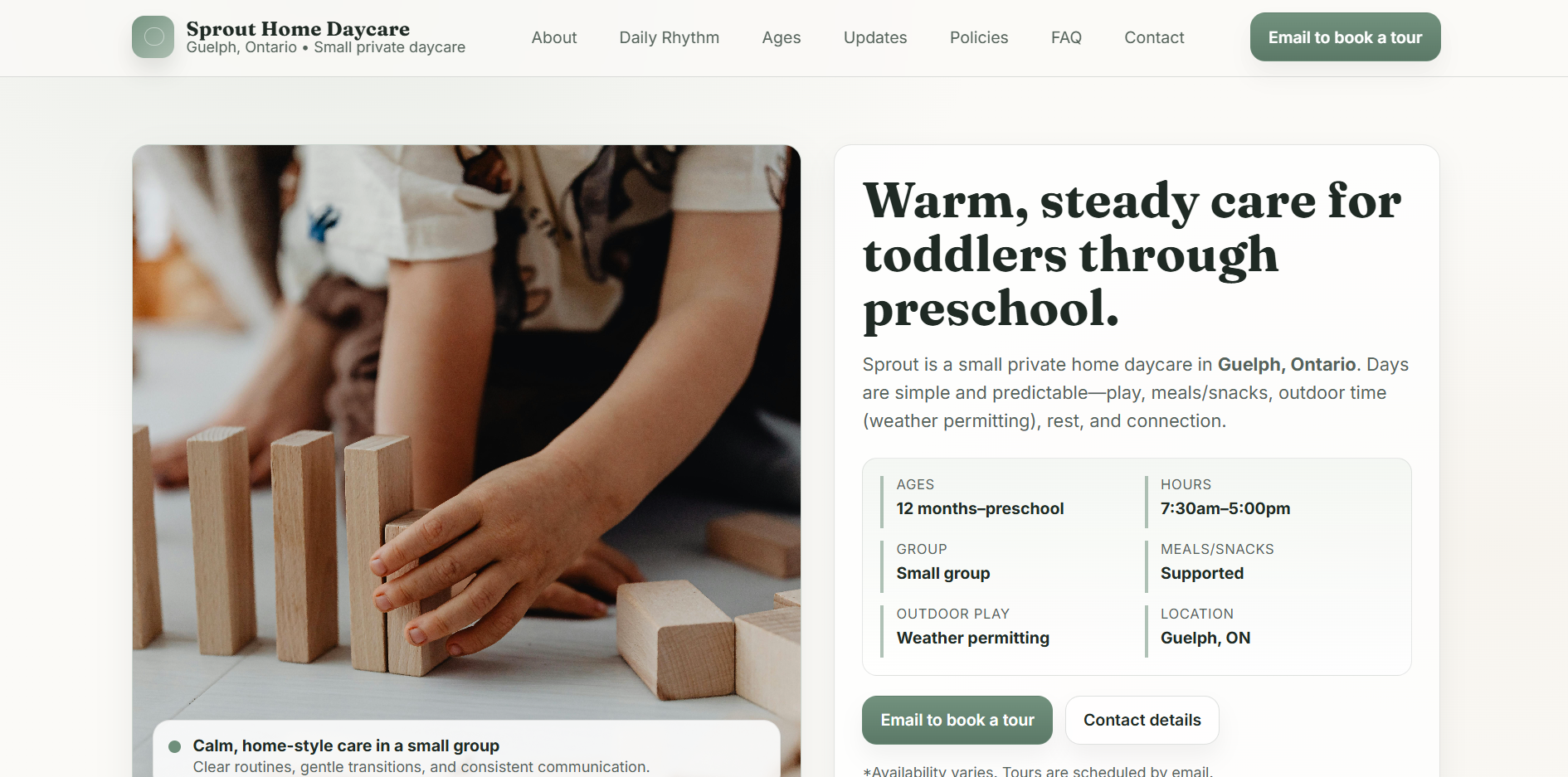 Sprout template preview